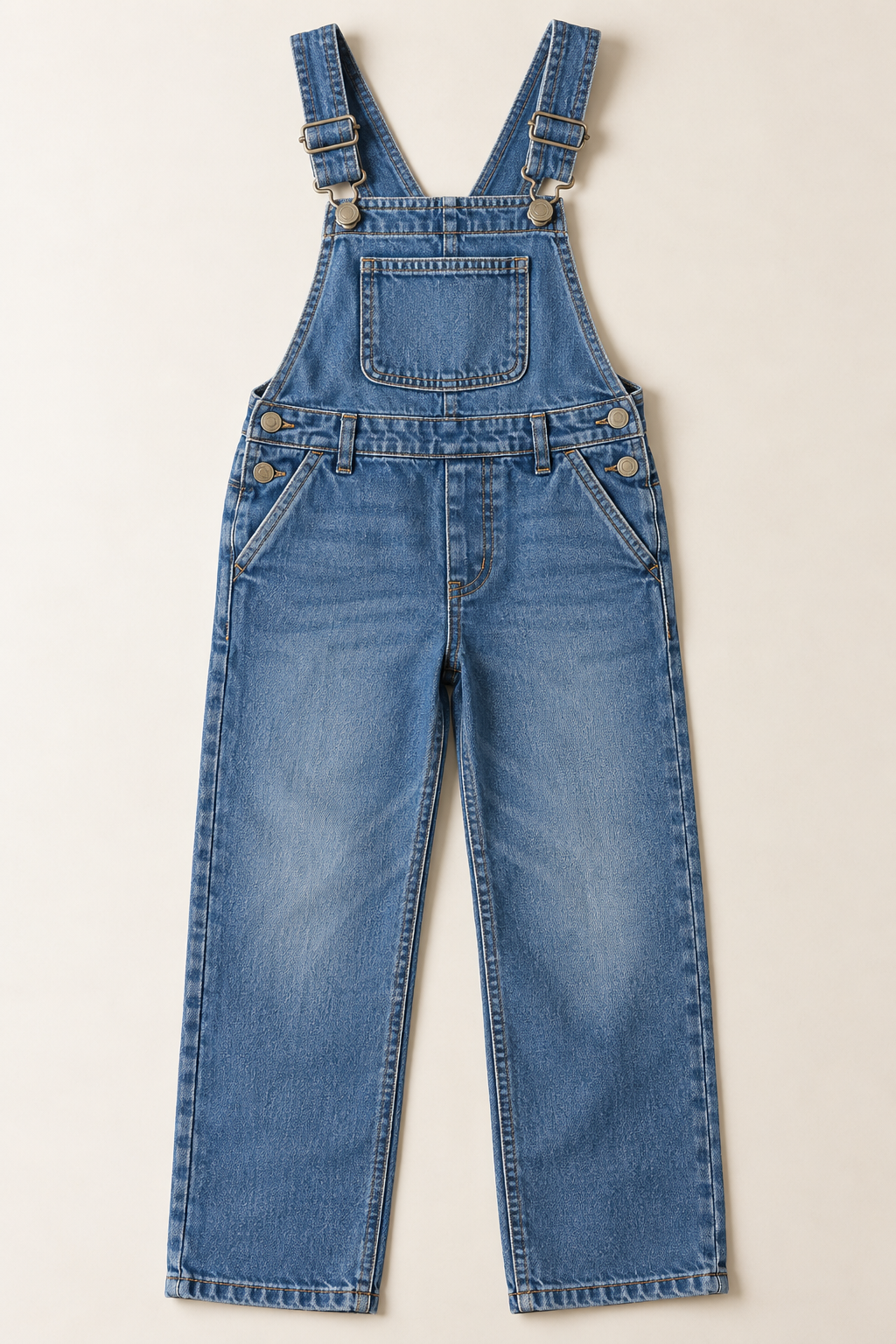 Fotorealistyczna wizualizacja AI: Ogrodniczki Mini Play, Denim niebieski